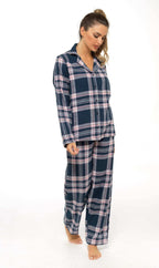 Daisy Dreamer Womens Flannelette Check Pyjama Set Soft Brushed Cotton Easy Care Super Soft Cosy Sleepwear