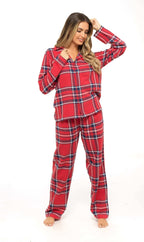 Daisy Dreamer Womens Flannelette Check Pyjama Set Soft Brushed Cotton Easy Care Super Soft Cosy Sleepwear