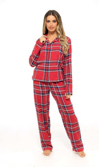 Daisy Dreamer Womens Flannelette Check Pyjama Set Soft Brushed Cotton Easy Care Super Soft Cosy Sleepwear