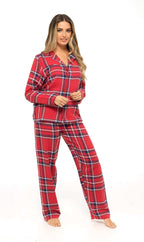 Daisy Dreamer Womens Flannelette Check Pyjama Set Soft Brushed Cotton Easy Care Super Soft Cosy Sleepwear