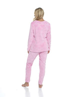 Daisy Dreamer Women's Heart Fleece Pyjamas Set Plush Loungewear Top And Pants Teddy
