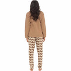 Daisy Dreamer Women's Teddy Bear Fleece Pyjama Set Long Sleeve Top Patterned Elastic