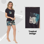 Daisy Dreamer Womens Tropical Pyjama Set T Shirt And Shorts Soft Cotton Loungewear
