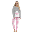 Daisy Dreamer Womens Fleece Pyjama Set Ultra Soft Polar Bear Print Cosy Winter Easy-Care Cotton Rich Sleep Set