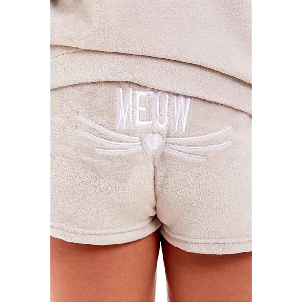 Daisy Dreamer Women's Hooded Fleece Pyjama Set With Shorts Ultra Soft Fluffy Loungewear