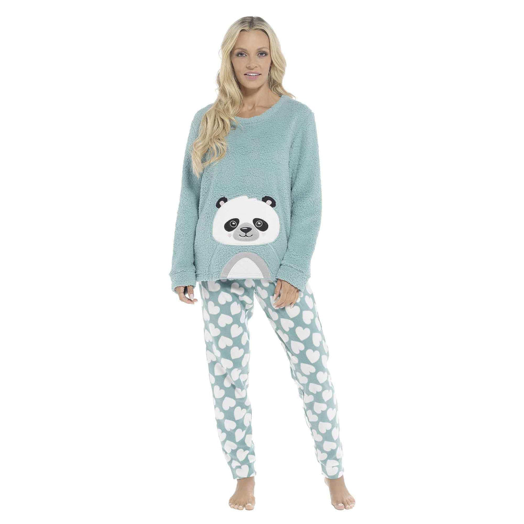 Daisy Dreamer Panda Ultra Soft Snuggle Fleece Pyjama Set For Women Cosy Winter Cosy Cotton Rich Nightwear Set