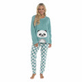Daisy Dreamer Panda Ultra Soft Snuggle Fleece Pyjama Set For Women Cosy Winter Cosy Cotton Rich Nightwear Set