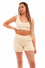 Daisy Dreamer Womens Teddy Fleece Crop Top And Shorts Pyjama Loungewear Set Ultra Soft
