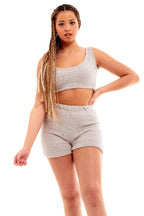 Daisy Dreamer Womens Teddy Fleece Crop Top And Shorts Pyjama Loungewear Set Ultra Soft